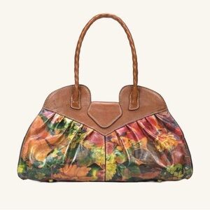 Patricia Nash Lione Satchel Heritage Multi Floral Handbag Purse